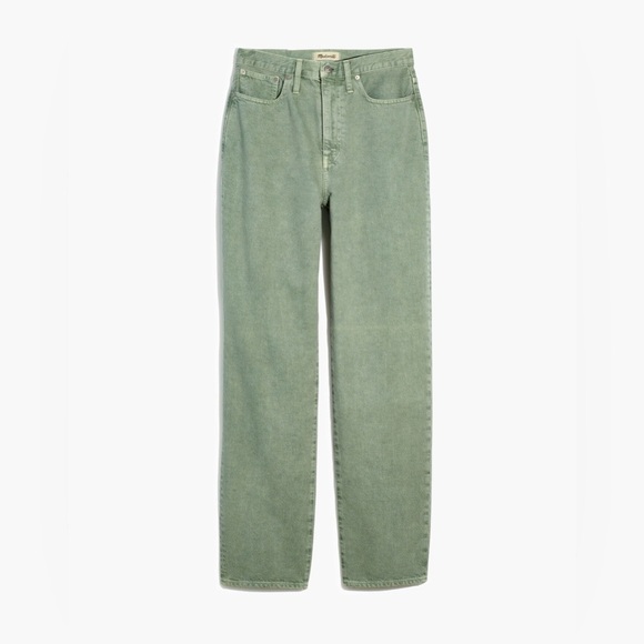 Madewell Baggy Straight Jeans-Garment Dyed Sage Green. Size 23 - Picture 2 of 12
